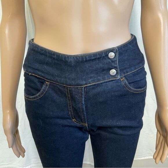 D&G Dolce & Gabbana Dark Wash Blue Denim Y2K Mid Rise Bootcut Jeans 27 - Picture 4 of 13